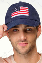 Navy blue C.C American Flag Chenille Patch Baseball Cap is a great accessory for patriotic individuals. The chenille patch adds a stylish and unique touch to the classic baseball cap design. Made with durable materials, it provides both comfort and durability. Show off your American pride with this cap.