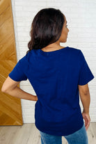 I Don't Have to Choose V-Neck Tee in Navy - Charming Charlie