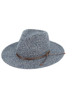 Navy C.C String Trim Band Panama Sun Hat offers stylish protection under the sun. Its sturdy construction and wide brim provide shade, and its string trim band adds a touch of sophistication. Perfect for any outdoor activity, ensuring both fashion and functionality.