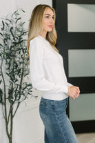 Necessary Closet Space Long Sleeve Top in White - Charming Charlie