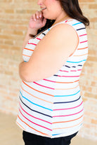 Need A Favor Colorful Henley Tank - Charming Charlie