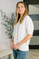 Need a Little Love Cable Knit Puff Sleeve Top - Charming Charlie