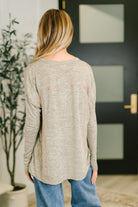 Never Been So Sure Lace Accent Henley Top in Taupe - Charming Charlie