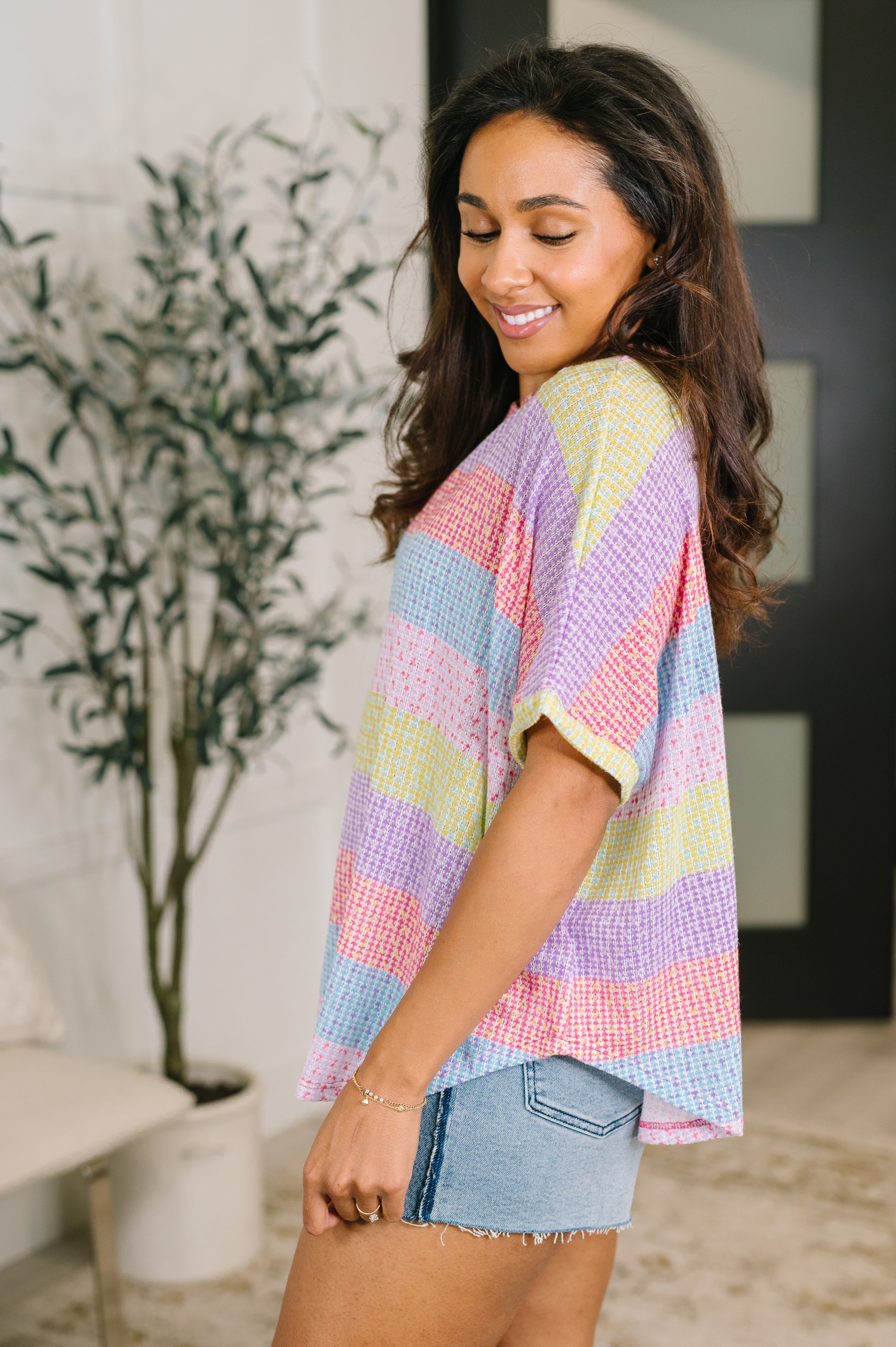 Never Been So Sure Textured Top - Charming Charlie
