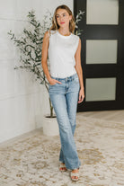 New Normal Pleat Detail Sleeveless Top in White - Charming Charlie