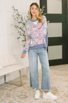 New Opportunities Drop Shoulder Floral Pullover - Charming Charlie