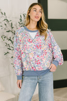 New Opportunities Drop Shoulder Floral Pullover - Charming Charlie