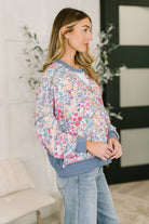 New Opportunities Drop Shoulder Floral Pullover - Charming Charlie