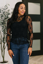 Next Level Patterned Layering Top in Black - Charming Charlie