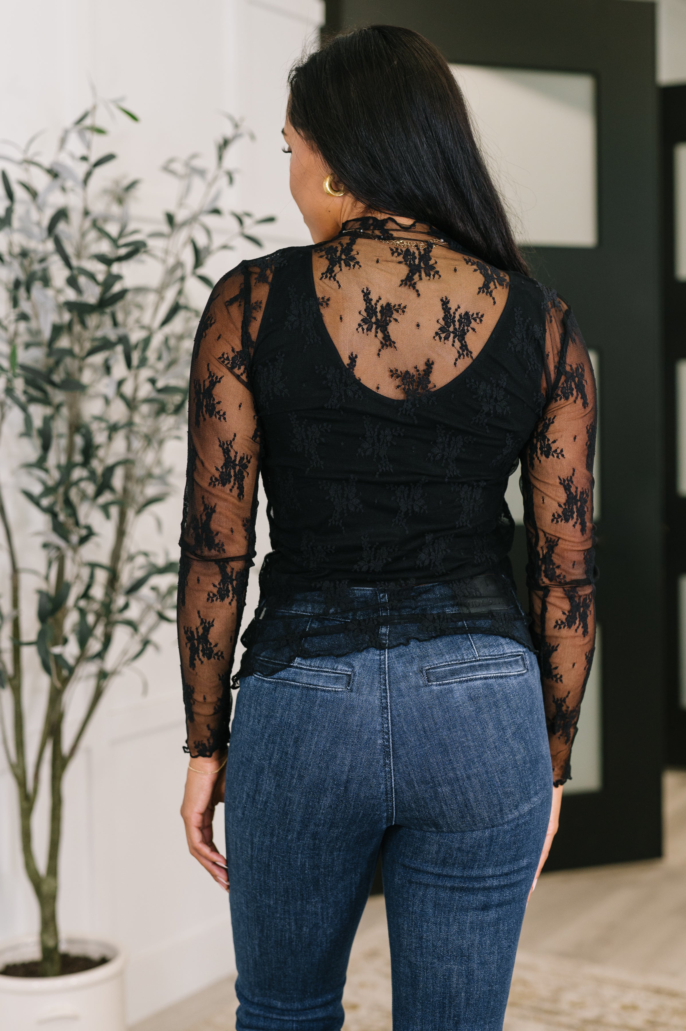 Next Level Patterned Layering Top in Black - Charming Charlie
