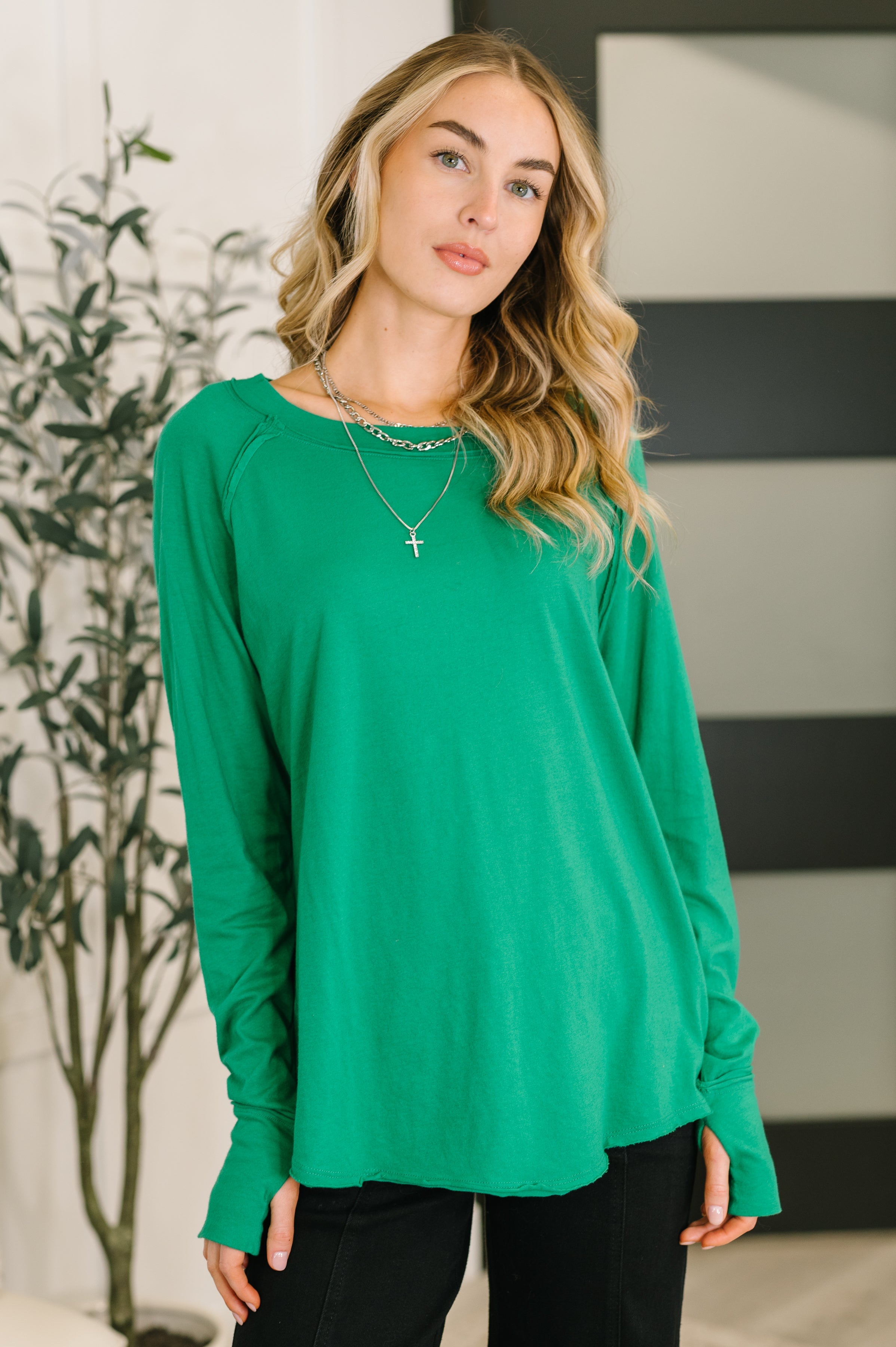 Nice to Each Other Raglan Sleeve Top in Kelly Green - Charming Charlie
