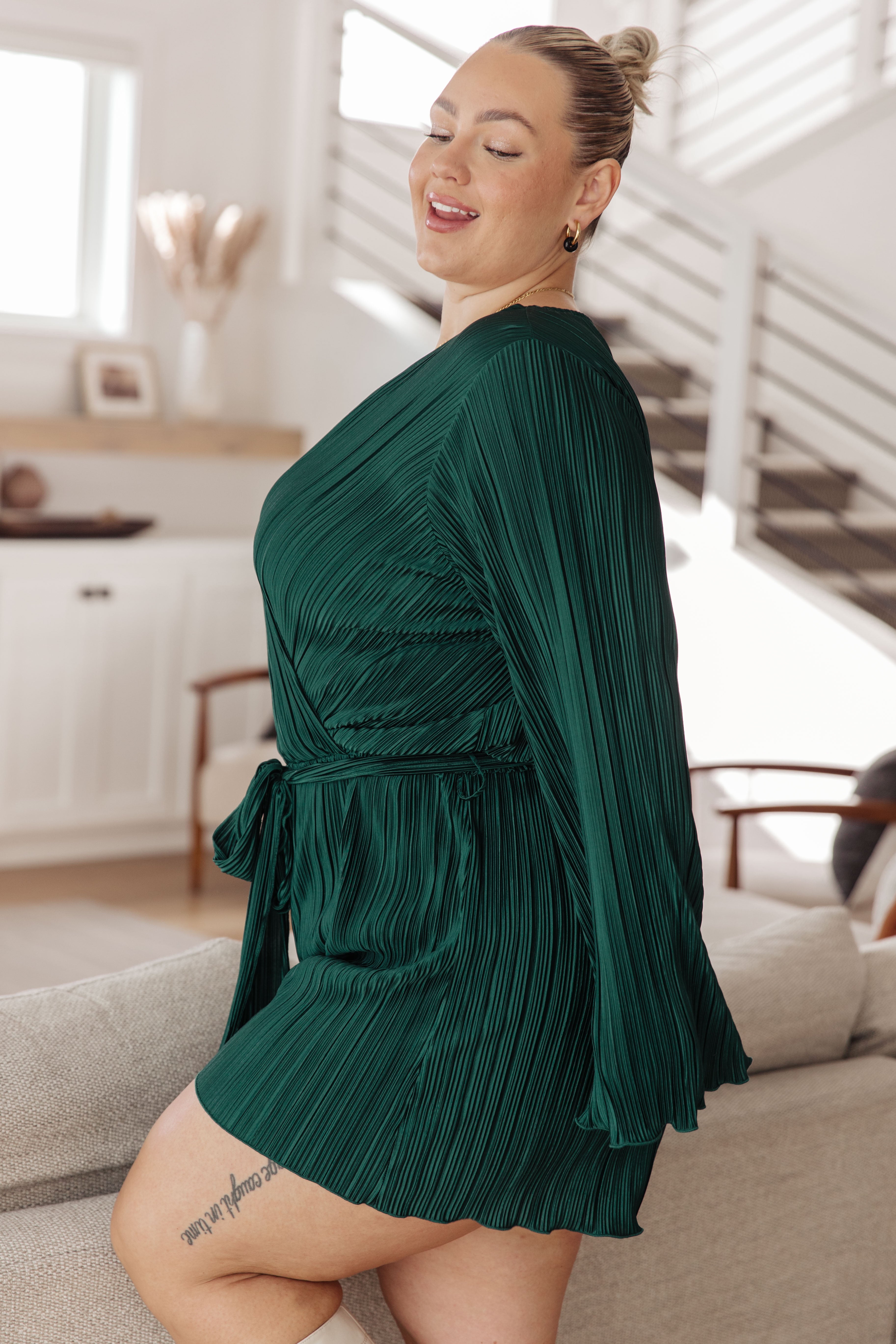 Night In Plisse Romper - Charming Charlie