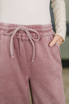 Nights Like This High Waist Palazzo Sweats in Light Rose - Charming Charlie