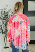 No Hesitation Mixed Print Blouse - Charming Charlie