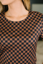 No One Else Checkered Casual Tee - Charming Charlie