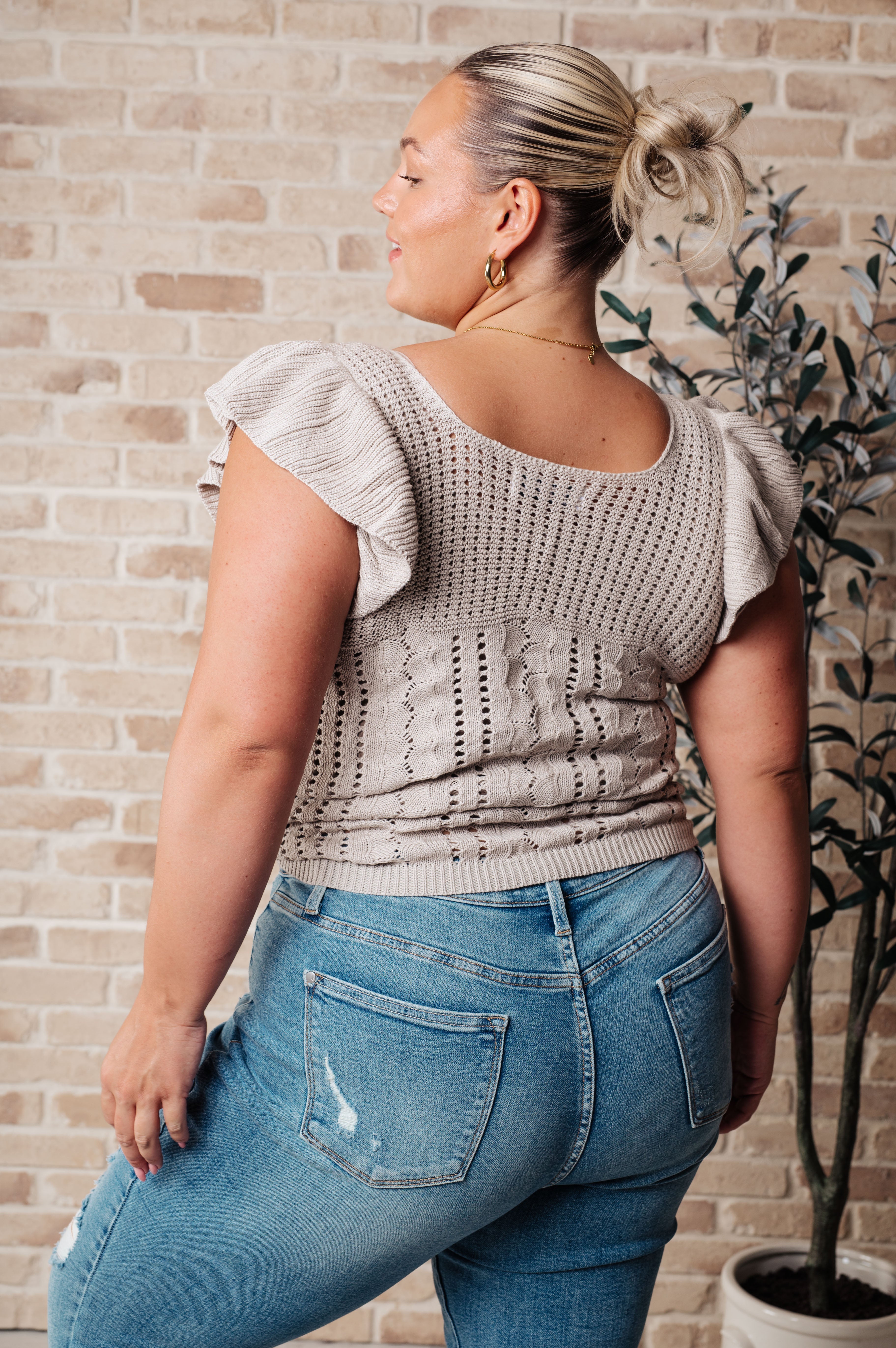No One Knows Pointelle Knit Top - Charming Charlie