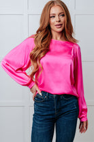 Not Exaggerating Satin Puff Sleeve Blouse - Charming Charlie