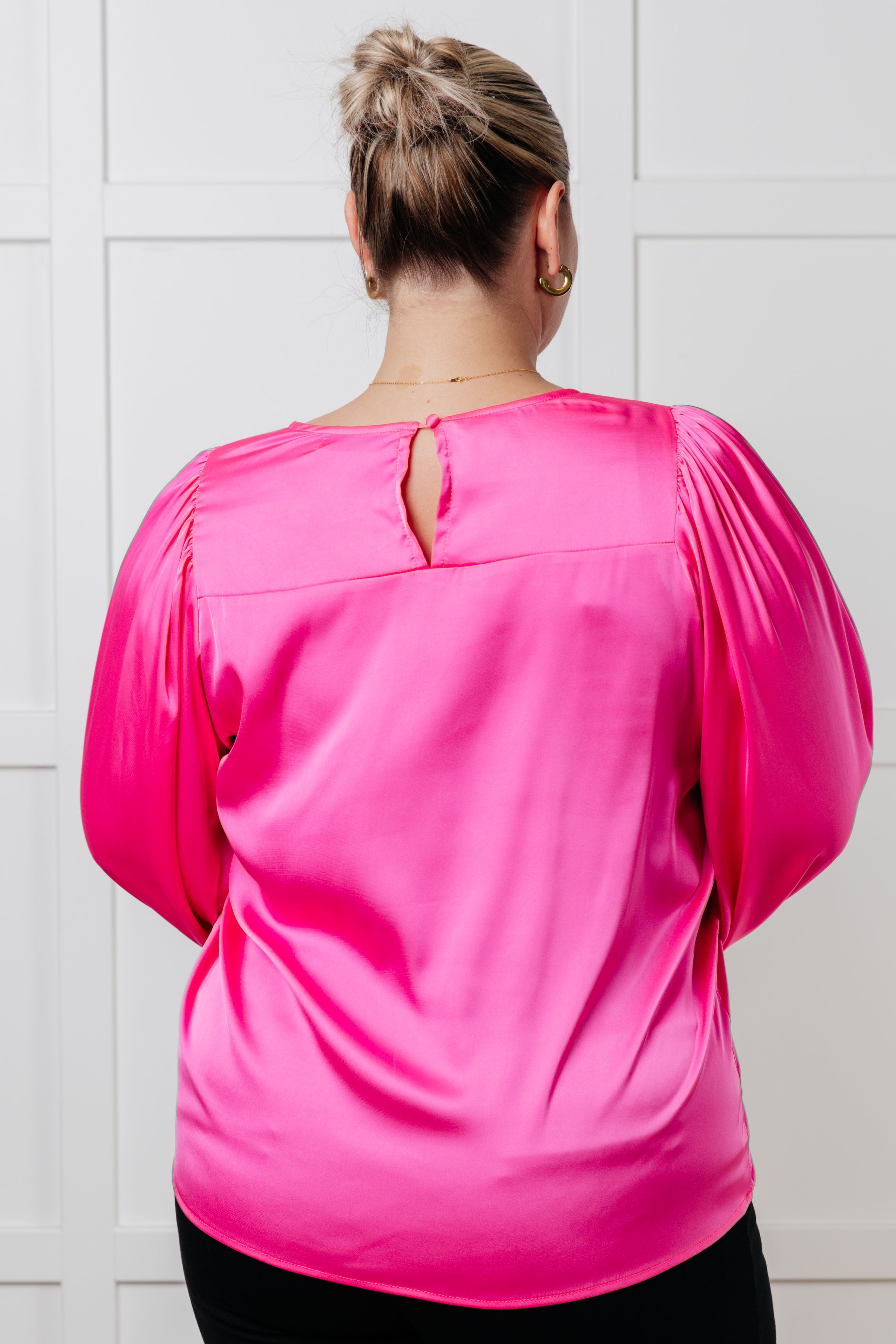 Not Exaggerating Satin Puff Sleeve Blouse - Charming Charlie