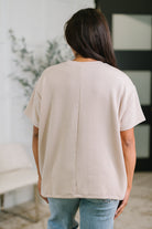 Not That complicated Textured Boxy Tee in Ash Mocha - Charming Charlie