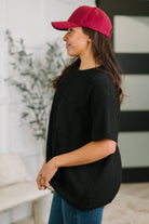 Not That complicated Textured Boxy Tee in Black - Charming Charlie