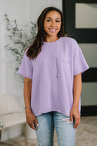 Not That complicated Textured Boxy Tee in Lavender - Charming Charlie
