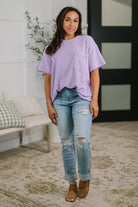 Not That complicated Textured Boxy Tee in Lavender - Charming Charlie