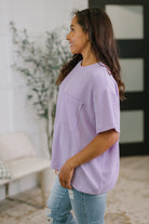 Not That complicated Textured Boxy Tee in Lavender - Charming Charlie