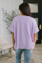 Not That complicated Textured Boxy Tee in Lavender - Charming Charlie