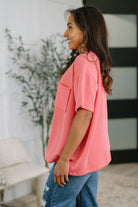 Not That complicated Textured Boxy Tee in Salmon - Charming Charlie