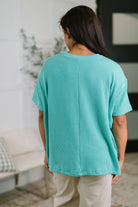 Not That Complicated Textured Boxy Tee in Turquoise - Charming Charlie