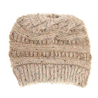 Oatmeal Flecked Ombre CC Beanie Tail offers expert craftsmanship with its soft, flecked yarn that creates a subtle ombre effect. Designed to comfortably fit all head sizes, this beanie tail provides warmth while allowing the perfect ponytail or bun to peek through, combining practicality with style. Ideal for cooler days, it’s a functional accessory that seamlessly blends comfort with a modern, casual look. 