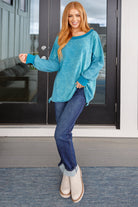 Ocean's Apart Mineral Wash Pullover - Charming Charlie