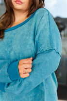 Ocean's Apart Mineral Wash Pullover - Charming Charlie
