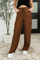 Off Duty Straight Leg Cargo Pants in  Brown - Charming Charlie