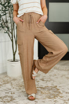 Off Duty Straight Leg Cargo Pants in Tan - Charming Charlie