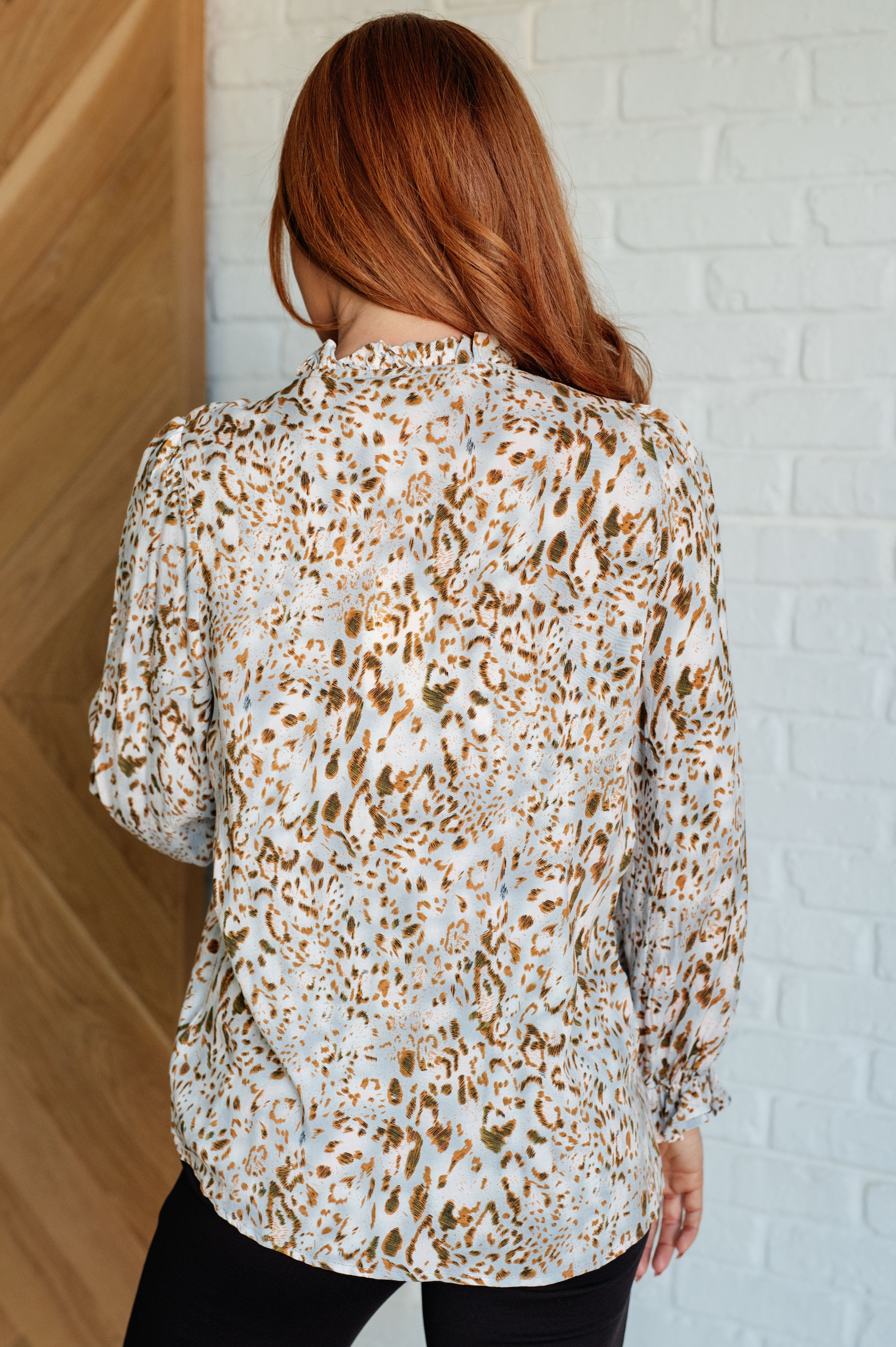 Office Safari Keyhole Tie Detail Blouse - Charming Charlie