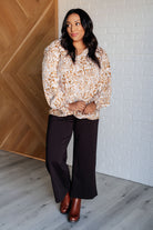 Office Safari Keyhole Tie Detail Blouse - Charming Charlie