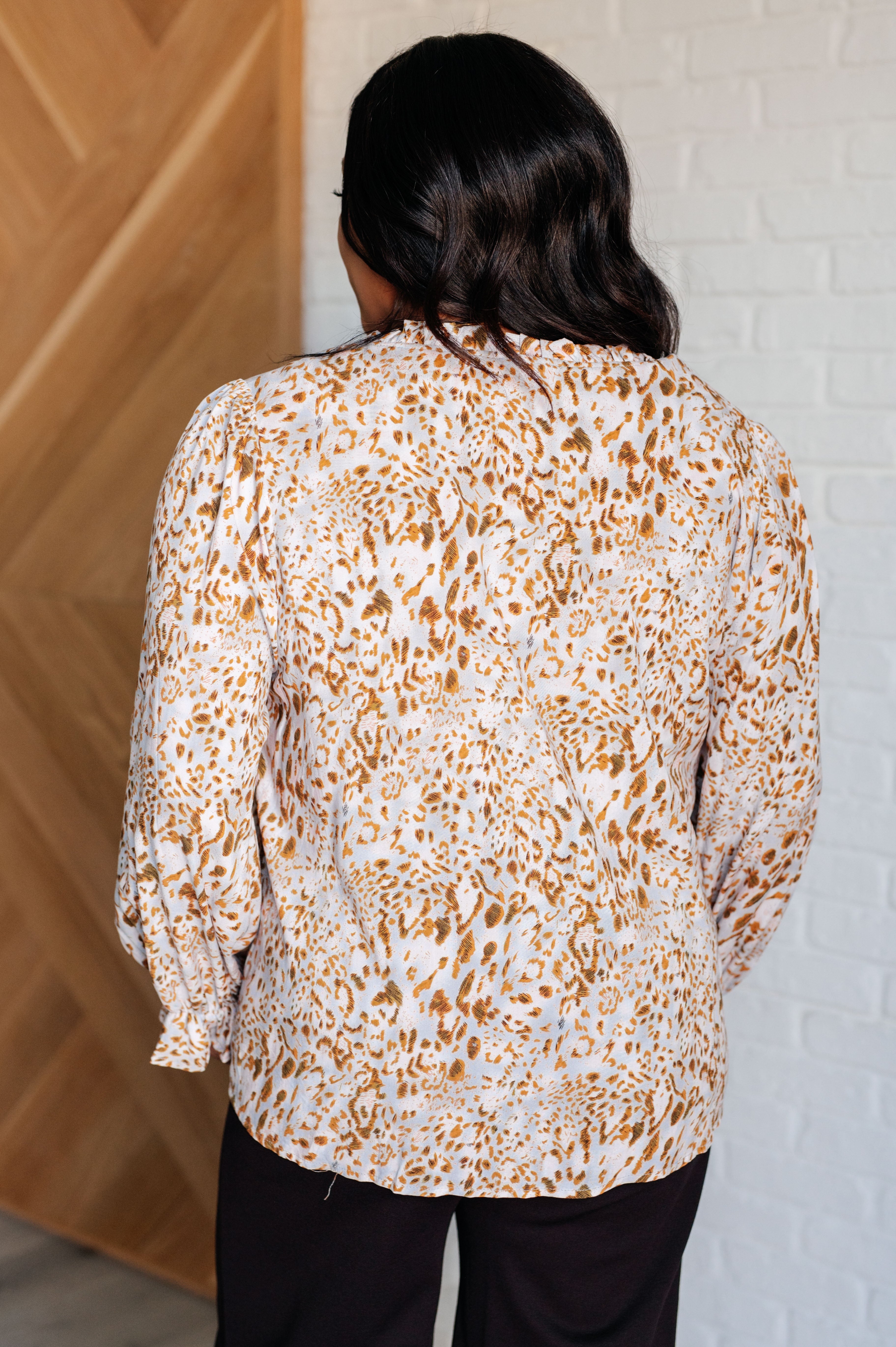 Office Safari Keyhole Tie Detail Blouse - Charming Charlie