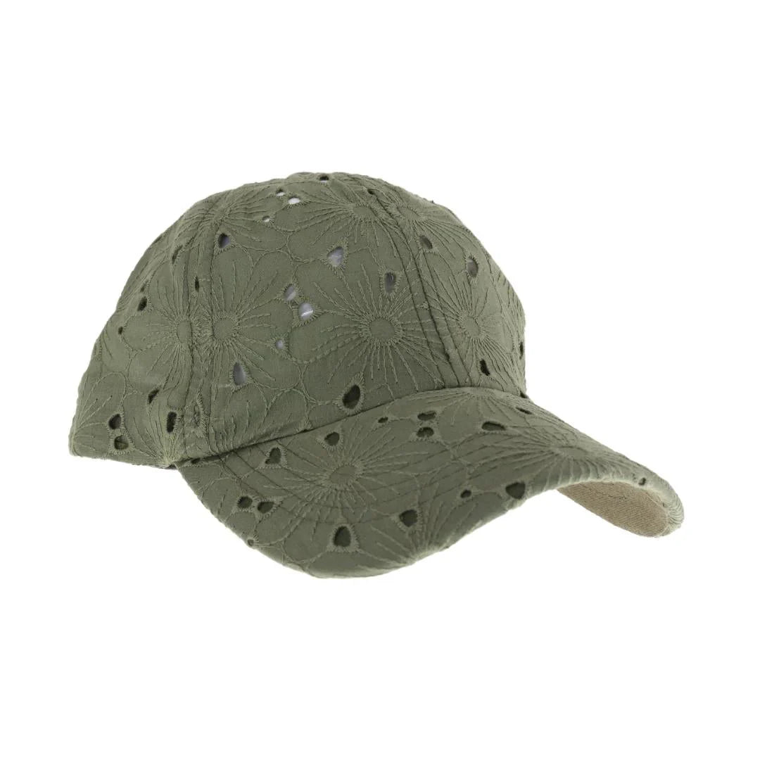 Olive C.C EMBROIDERED FLORAL COTTON PONY CAP is made from high-quality cotton and features beautifully embroidered floral designs. It offers both style and functionality, protecting from the sun while adding a touch of elegance to your outfit. Perfect for all seasons.