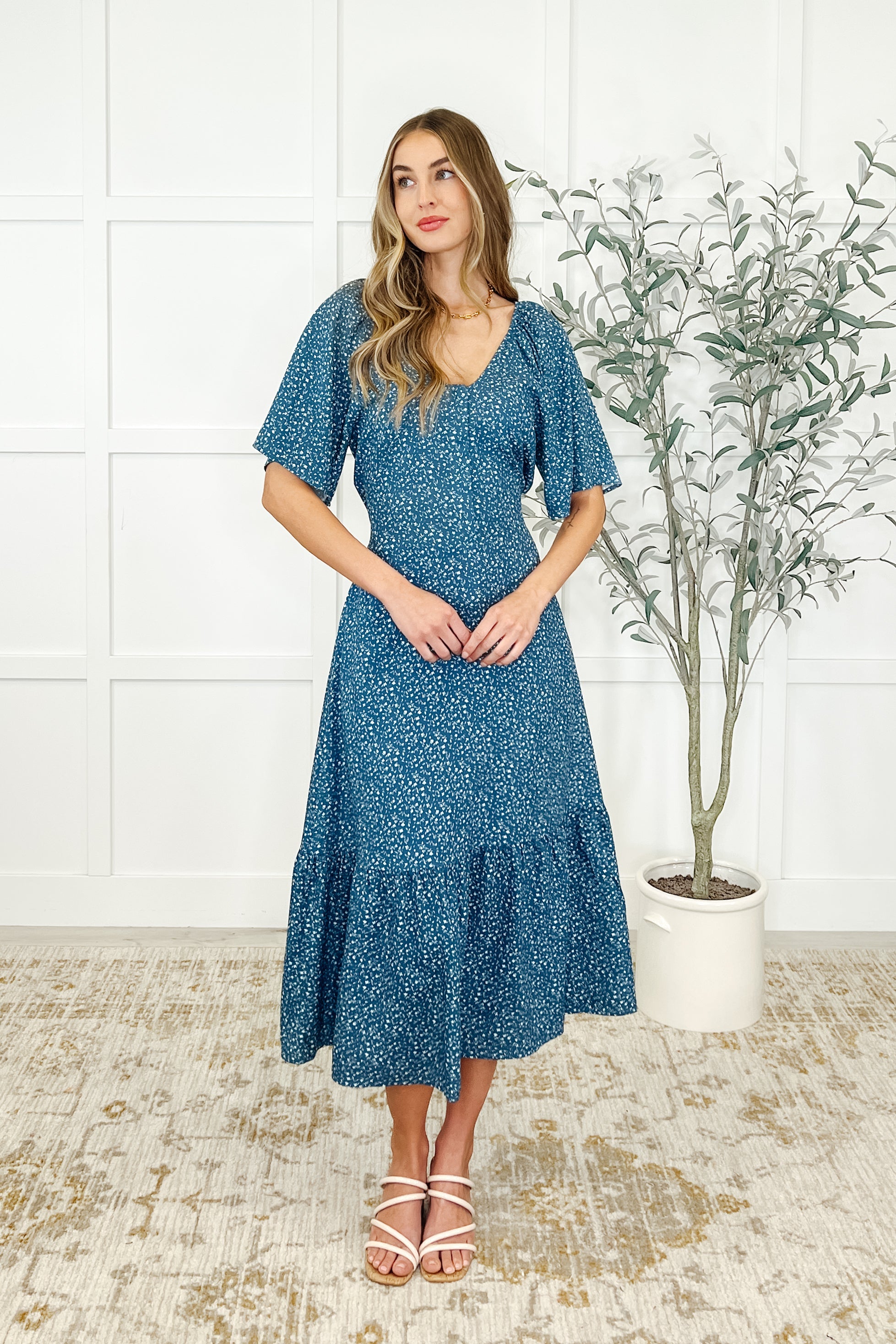 Olive Dress in Blue Vineyard - Charming Charlie