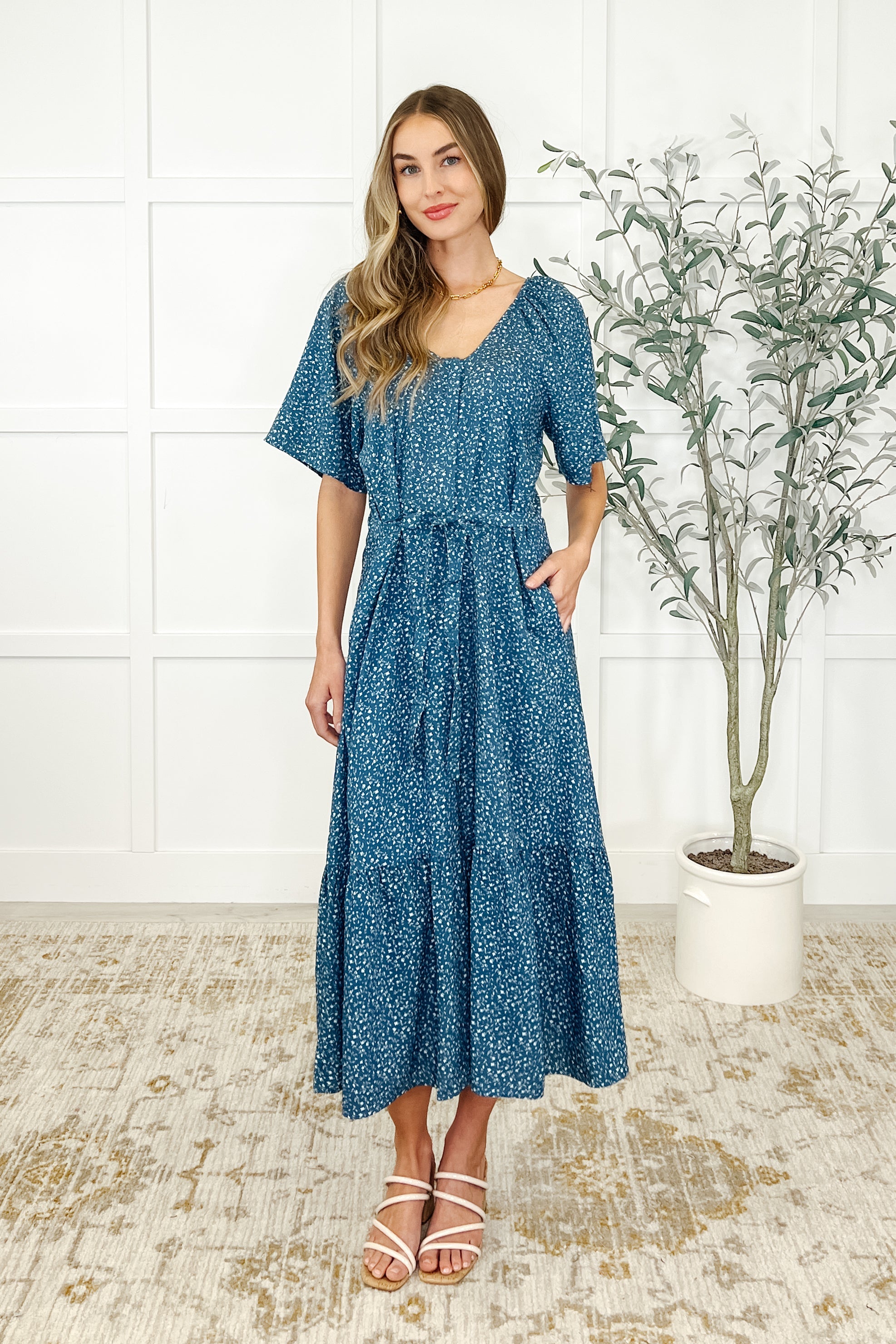 Olive Dress in Blue Vineyard - Charming Charlie