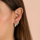  Solid Oval Huggie Earring - Adina's Jewels