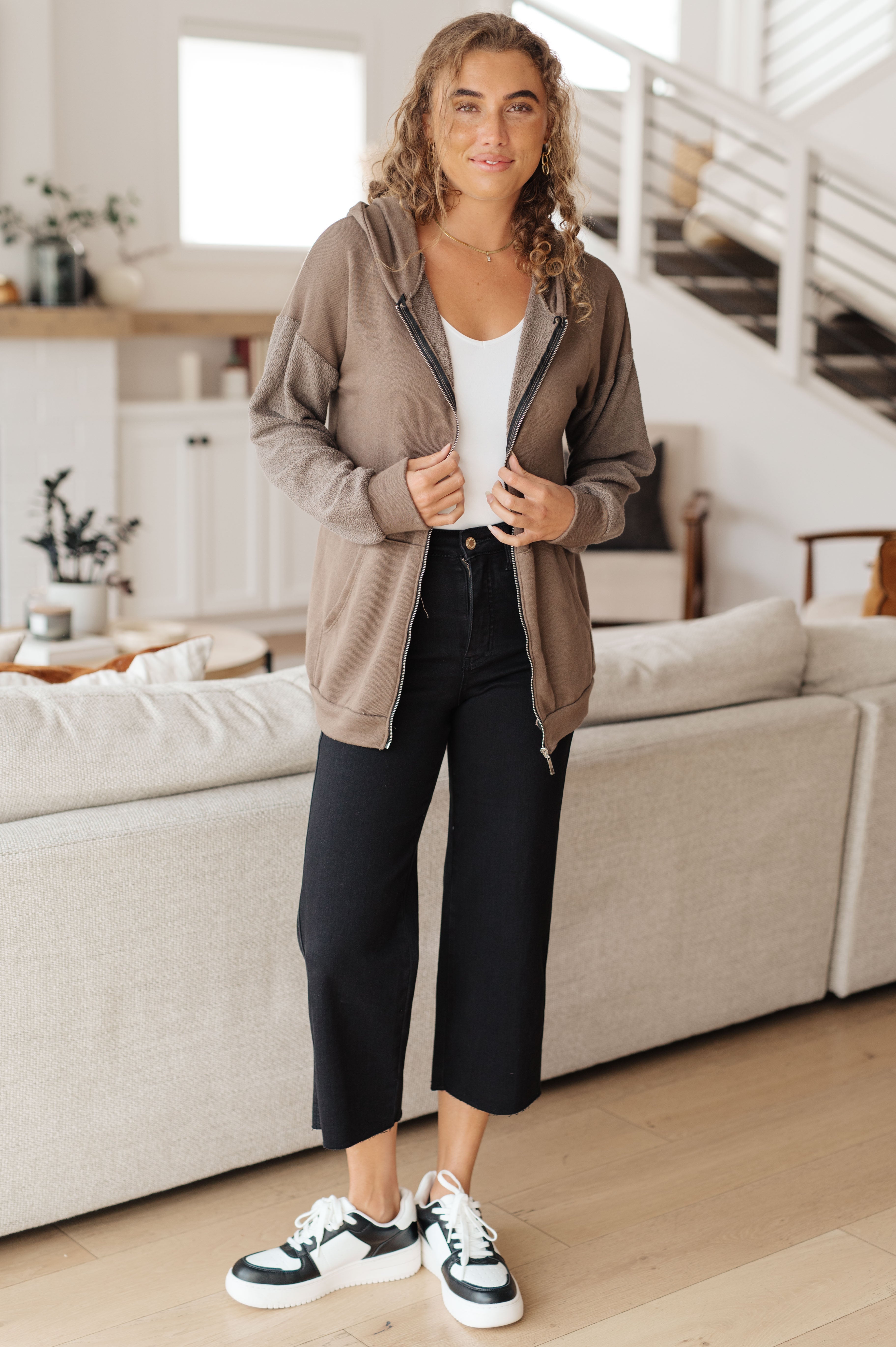 On And On Zip Up Hoodie - Charming Charlie