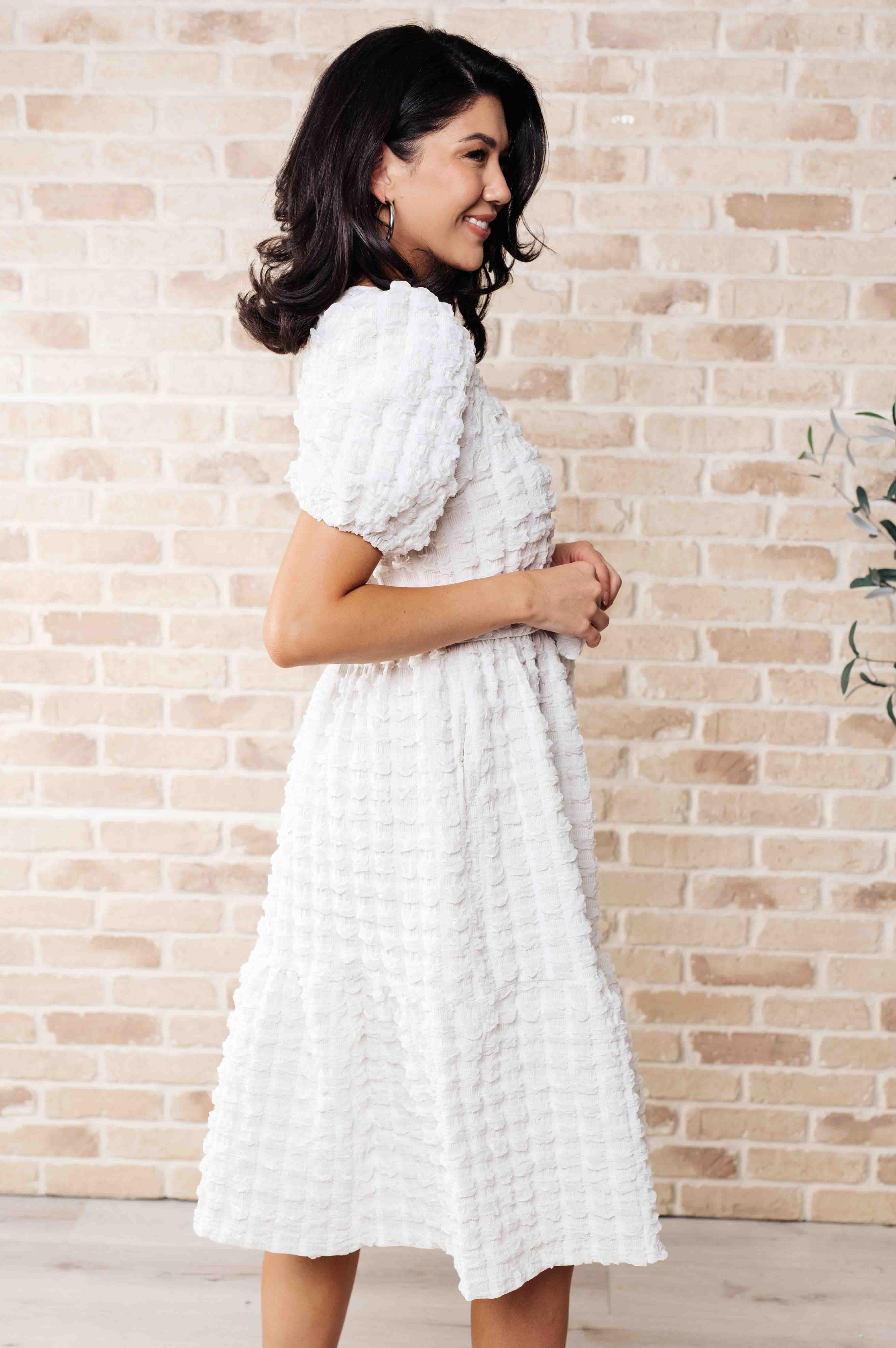 On Cloud Nine Bubble Midi Dress - Charming Charlie