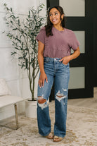 On Repeat Cable Ribbed Knit Tee - Charming Charlie