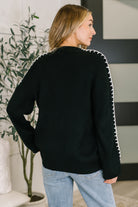 One Stitch at a Time Pullover in Black - Charming Charlie
