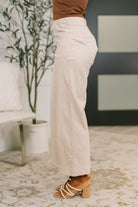 Only Pair High Waisted Wide Leg Bottoms in Linen - Charming Charlie