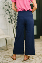 Only Pair High Waisted Wide Leg Bottoms in Navy - Charming Charlie