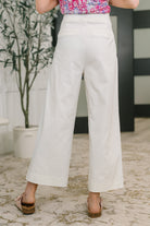 Only Pair High Waisted Wide Leg Bottoms in Off White - Charming Charlie