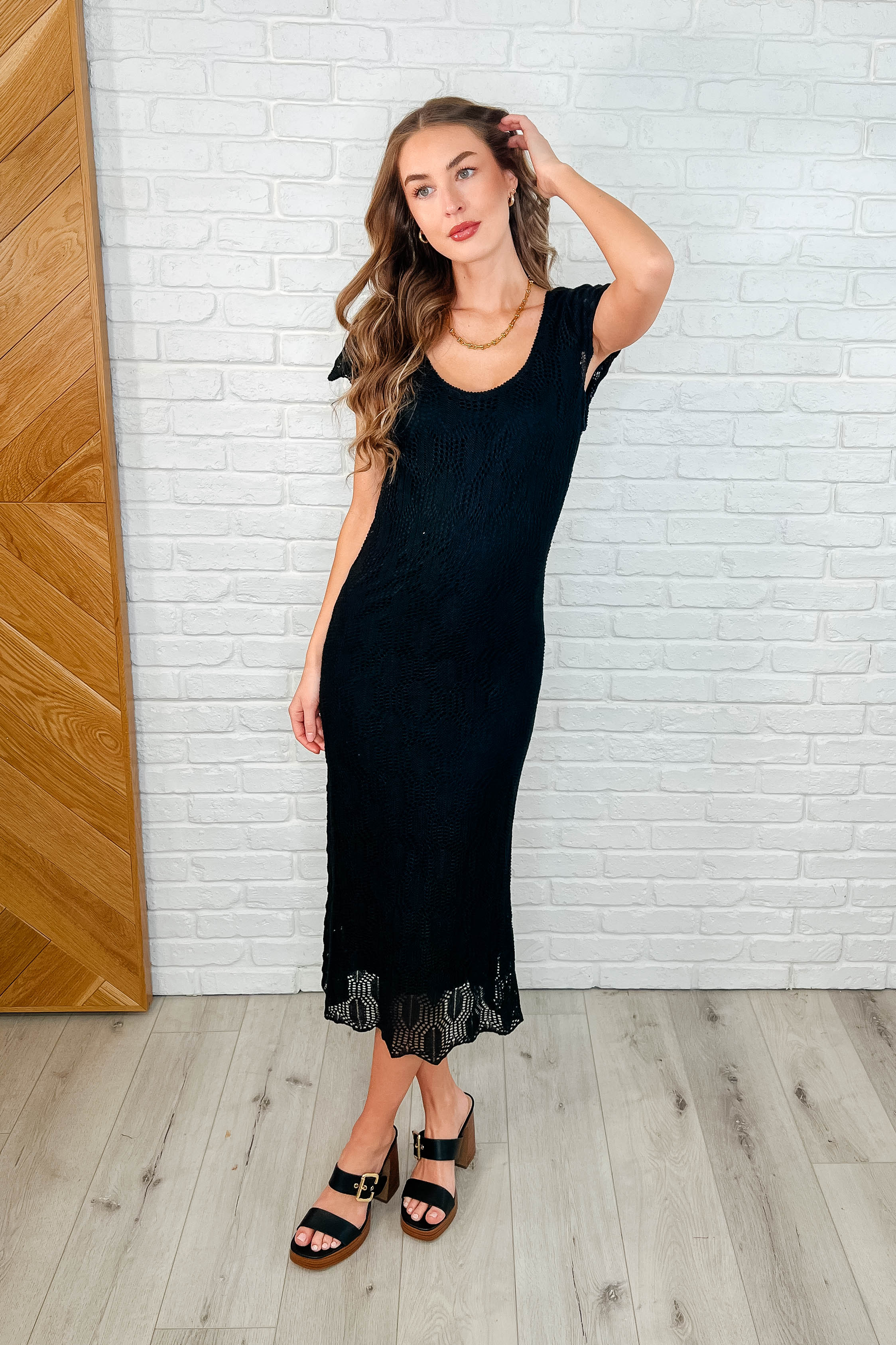 On the Town Lace Scoop Neck Dress in Black - Charming Charlie